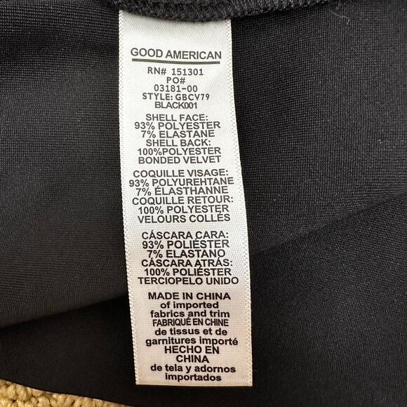 Good American The After Hours Cropped Velvet Bustier Black Size 3 or Lg Coquette - Picture 8 of 9